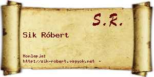 Sik Róbert névjegykártya